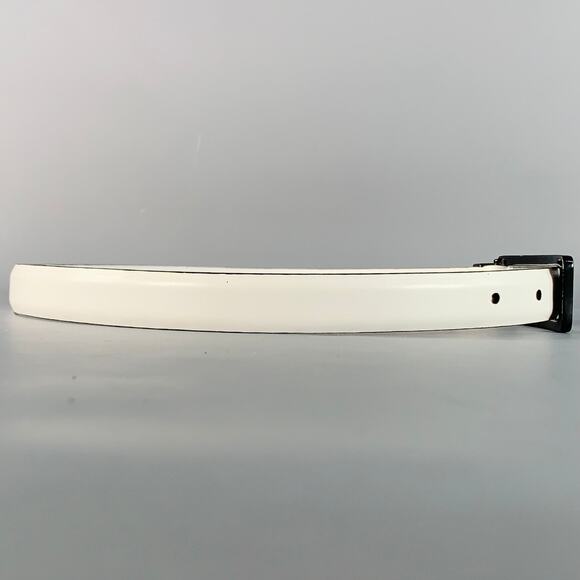 WCM NEW YORK Size M White Leather Belt - Picture 2 of 8